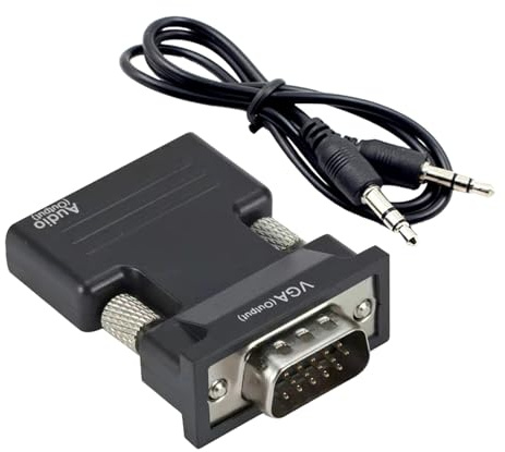 Adaptador VGA a convertidor – Convertidor Hembra a VGA Macho | Adaptador de Conector a VGA Conector convertidor | Hembra ToVGA Macho Adecuado para conexión de Monitor de visualización de