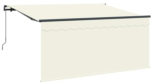 vidaXL Utfällbar markis Kräm 300 x 200 cm Polyester och aluminium, Trädgårdsmarkis och uteplats, rektangulär, hållbar, modern, UV-säker, utdragbar, skugga för utomhus