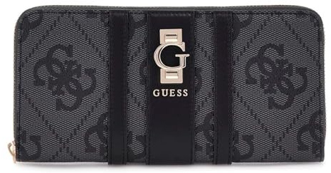 GUESS Geldbörse Erenia Zip Around Wallet Coal Logo dunkelgrau