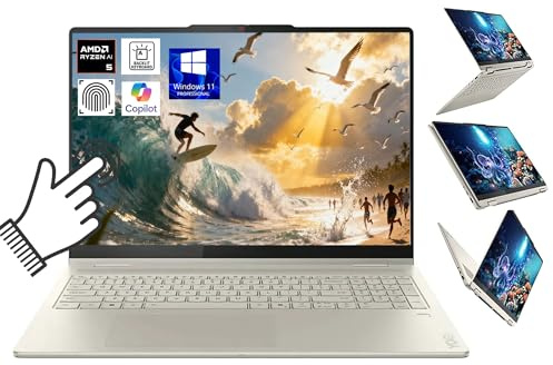 Lenovo Yoga 7 2-in-1 Laptop 16“ 2K Touchscreen, AMD Ryzen AI 5 340 Up to 4.8GHz, AMD Radeon 840M, 16GB LPDDR5X, 1TB SSD, WiFi 7, Backlit KB, Fingerprint, Windows 11 Pro W/BWE Accessorie