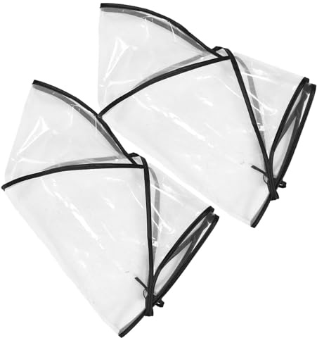 AKOOSY Cappello da Pioggia con Visiera Protettiva Donna 2 Pezzi in PE Trasparente Portatile per Viaggi e Utilizzo Quotidiano