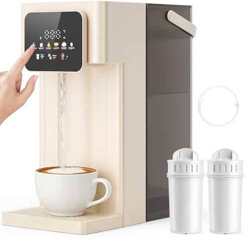 3L Instant Hot Water Dispenser, Filter Water Dispenser with 16 Adjustable Temperature Settings, 2200W Fast Boil, Electric Kettle with LED Touch Display & Cleaning Program, White