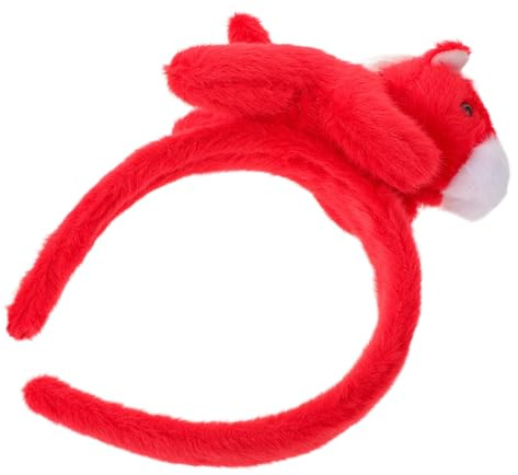 LRXIYODE Plüschpferd Haarreif Rot für Damen Weicher Leichter Pferde-ohr-kopfschmuck zum Chinesischen Neujahr Handgefertigtes Bequemes Silvester-accessoire für Party und Kostüm