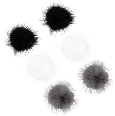 BAZEITFLOW Adornos para Uñas Magnéticos Desmontables 6 Piezas Bola de Pelo Accesorios para Decoración de Uñas DIY Suministros de Manicura