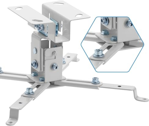 Iggual STP01 - Soporte Proyector Techo de Color Blanco para Distancia Agujeros de 370 mm MAX hasta 25 Kilos