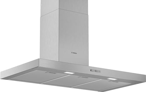 Bosch DWB94BC50 Hotte murale Série 2, 1 moteur, 3 vitesses d'aspiration, 90 cm, Inox