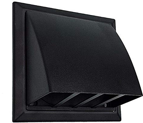 Domus 4902BK Cowled Extractor Fan Wall Outlet Grille with Damper 100mm / 4 Inch (Black)