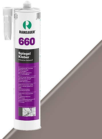 Ramsauer 660 Spiegelkleber - 1K-Klebstoff auf MS-Hybrid Basis - Spezialkleber für Spiegelbeschichtung - Silikonfrei - Lösemittelfrei - Geruchsneutral (Grau)