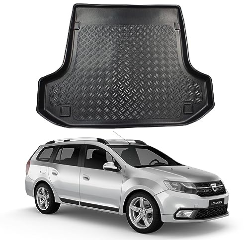 NOMAD Dacia Logan MCV (2013-2020) Boot Liner Tailored Fit Car Floor Mat Protector Non Slip Waterproof Raised Edges Compatible Custom Fit Accessory Black Dog & Pet Friendly Easy Install All-Weather