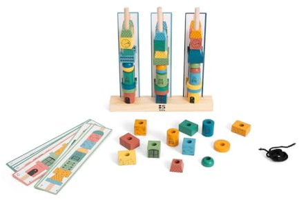 BS Toys Stapeltürme - Turmbau in Rekordzeit - Multicolor Stapelspaß - Spiel für Kinder ab 3 Jahren