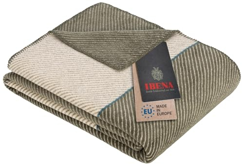 Ibena Austin Kuscheldecke 150x200 cm - grüne Decke, Pflegeleichte und kuschelweiche Baumwollmischung