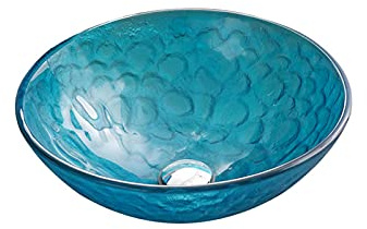 LWX Bathroom Sink Tempered Glass Wash Basin Set, Bathroom Above Counter Vessel, for Home, Hotel, Restaurant,1 pcs Set