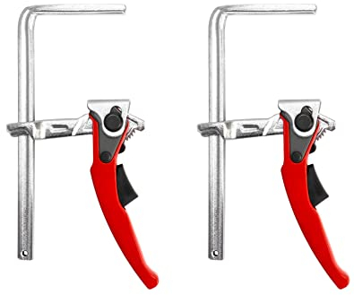 QWORK® Lever clamp, Quick Release with 160 mm Capacity and 60 mm Throat Depth for Grinding, Cutting, 2 Packs