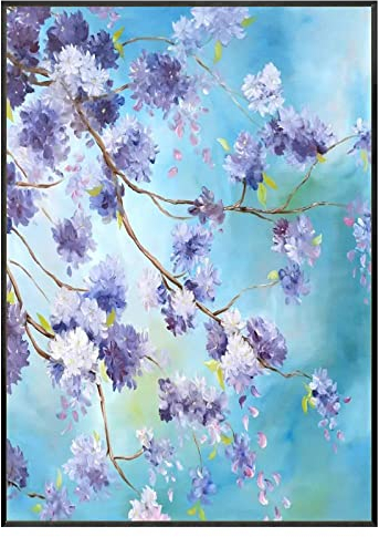 tymhrs Acrylbild,Kleines Blumen-Ölgemälde-Abstraktes Nordisches Blumengemälde, Handgemalt Auf