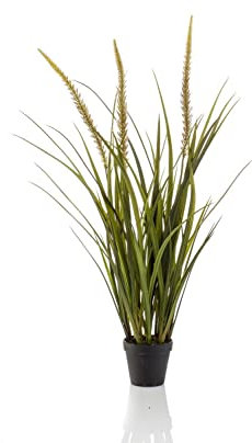 artplants.de Deko Fuchsschwanz Gras ANOUR mit Rispen, grün-braun, 90cm - Künstliches Grasbündel