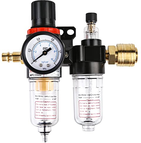 Filtro Aire Compresor, Regulador de Presion Combo Separador, Compresor Regulador de aire, Kit de Regulador de Filtro de Aire de 1/4 '' Compresor para Compresor y Herramientas de Aire