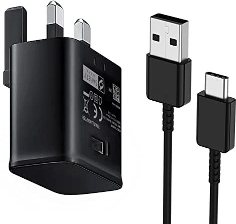 15W USB Fast Adapter Charger Plug for Samsung, BabbleCom USB Mains Wall Charger with Type C Cable 2M for Samsung Galaxy S22/S20/Note10/Note10+/Note9/Note8/S10/S9/S9 Plus/S8/S8 Plus/S7/A71/A53/A52/A13