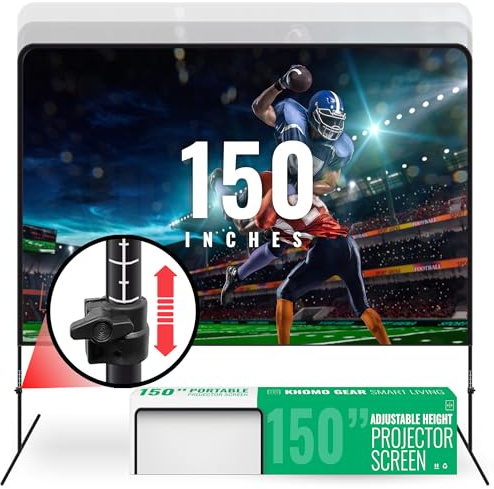 Schermo Proiettore Portatile 150 Pollici con Supporto Regolabile Schermo per Videoproiettore Esterno Interno Telo Schermo Home Cinema Portatile 150 Pollici