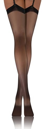 sesto senso Donna Calze Giarrettiera 20 DEN Modelli Sexy 3/4 M-L Nero