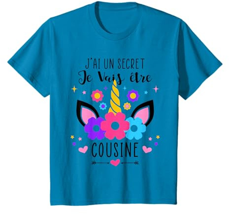 Je Vais Être Cousine Cadeau Nouvelle Naissance Futur Cousine T-Shirt