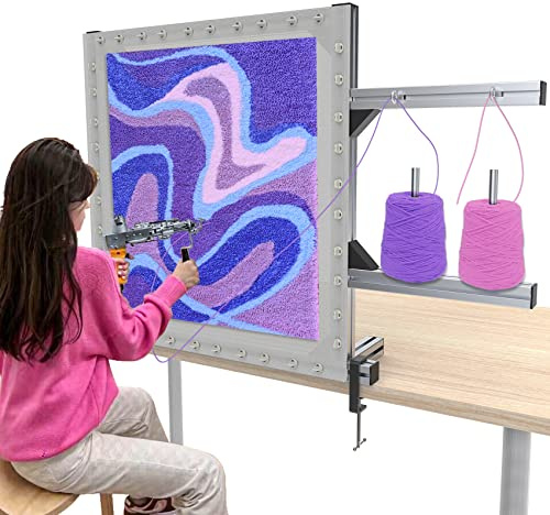 NODOCA Rug Tufting Frame Tufting Kit telaio 70 cm (27.5 pollici) Alluminio Metallo Tufting Telaio per Moquette Accessori Tufting Set Pistole