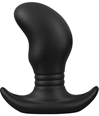 Superweicher Silikon Extra Groß Analplug Anal Massagegerät Butt Plug Mango Form Prostata G-Punkt Sex Stimulator Spielzeug Buttplug Analdildo Analdilator Sexspielzeug für Männer Frauen (Schwarz, 4-6CM)