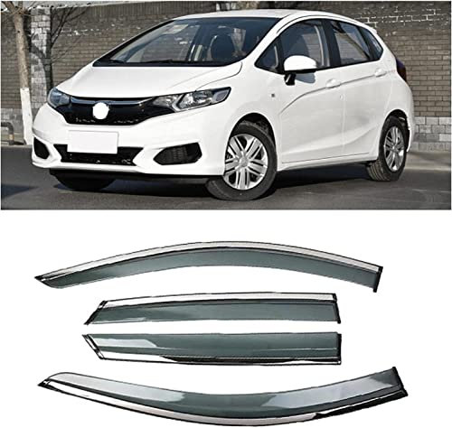 DIOTTI 4 Piezas Deflector Ventana Lateral para Fit 2018-2020, Visera Ventana Lateral Coche Toldos Ventilación Visera Ventana Lateral