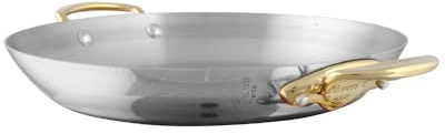 Mauviel M'Cook B Stainless Steel Round Pan With Bronze Handles, 4.7-in, Made In France
