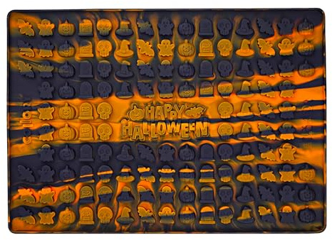 Collory Backmatte Hundekekse, Leckerlis in MINI HALLOWEEN MOTIVE (ca. 2cm), Silikon Backform, Hitzebeständig, Lebensmittelecht & Bpa-frei