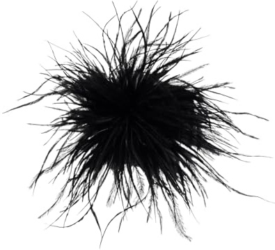 Brosche Anstecknadel Klammer Blume Straußenfedern Strauß Feder Stoff Schwarz