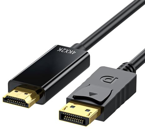 VIEVRE 4K Displayport auf HDMI Kabel 1,8M, DP auf HDMI, Display Port zu HDMI für Monitor, Projektor, Laptop, PC, AMD, TV