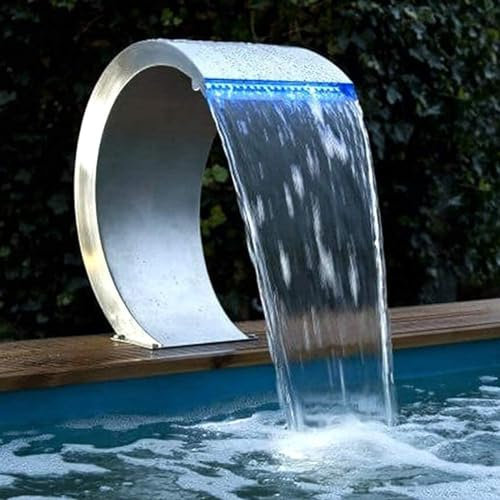 DWSSX Fontaines de Piscine de Cascade de Jardin fontaines de Cascade de Piscine d'acier Inoxydable for Le Jardin de piscines creusées (Size : 70cm*50cm)