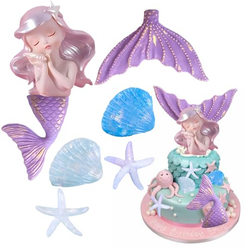 Meerjungfrau Geburtstag Deko Kuchen,Gloryit Mermaid Tortendeko