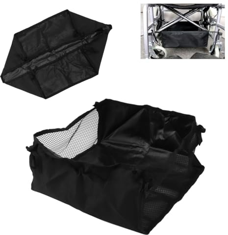2-teilige Rollstuhltasche, Rollstuhl unter dem Aufbewahrungsträger, 600D Oxford-Stoff, bewegliche Rollstuhl-Aufbewahrungstasche für Rollator, 34,9 x 31,8 cm