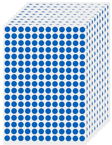 FINDAT 2040 Stück, 10 mm Klebepunkte Runde Punktaufkleber Etiketten Blau | Selbstklebend, wasserfest, Vinyl, Kalender, Büro, Schule, Farbcodierung, Markierungspunkte