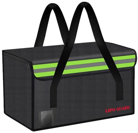 Lipo Akku-sichere Tasche, große Kapazität, feuerfeste Tasche für E-Bike, Lipo Akku, andere Batterien, Aufbewahrung, Laden, Transport, Zuhause, Büro, Reisen, sichere Aufbewahrungstasche (280 x 150 x