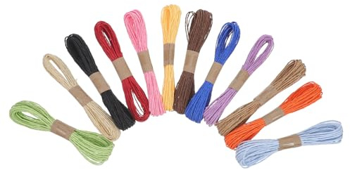 Operitacx 12 Pezzi Spago Di Carta Intrecciata 10 m Multicolore Per Scrapbooking, Confezioni Regalo e Decorazioni Fai Da Te, Corda Di Carta Eco-friendly Per Artigianato e Bomboniere