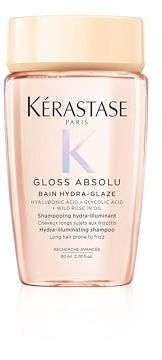 Kérastase Gloss Absolu, Bain Hydra-Glaze, Hydraterande Och Vårdande Schampo, Med Hyaluronsyra, Glykolsyra Och Vildrosaolja, För Långt Fluffy Hår, 80 ml