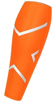 NJIEzhao 1 st sport vad kompression ärm skenben stöd skydd benskydd strumpa för löpning basket cykling vad kompression ärm (orange, L)