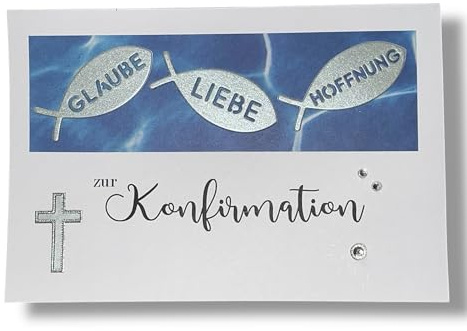 Generisch Konfirmationskarte Fische Blau 2