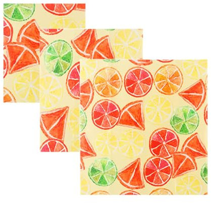 Yosugar Beeswax Cloths Set of 3, Organic Beeswax Cloths, Ecological, Reusable, 3 Sizes (18 x 20 cm, 25 x 28 cm, 33 x 36 cm) (Watermelon)