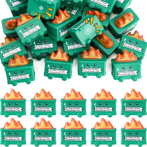 JellyArch 100 Pcs Funny Rubber Dumpster Trash Shape Gift Funny Coworker Valentines Gift for Office Team Employee Appreciation Emotional Desk Accessories for Staff Office Nurse Stress Relief (Green)