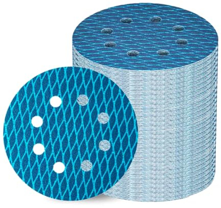 100 Stück Exzenterschleifer, Schleifpapier, blockierend, Rauten-Schleifscheiben, Ersatz, 12,7 cm, 8-Loch-Schleifscheibe, Schleifpapier und Papier für Schwingschleifer