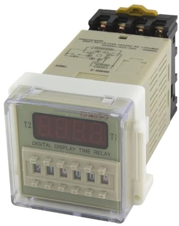 Relé temporizador SPDT de ciclo de repetición DH48S-S con zócalo Temporizador de retardo serie DH48S con base CA 220 V 110 V CA/CC 24 V 12 V(12VAC DC)
