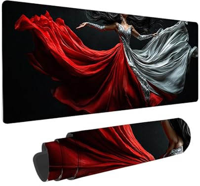 Tapis de Souris de Jeu, 800 x 300 mm XXL Tapis Souris Gaming Grand, Antidérapant Étanche, iExtended Long Clavier Mouse Pad XXL, Accessoire Bureau, pour Gamer, Ordinateur, PC (Belle Femme) i-561