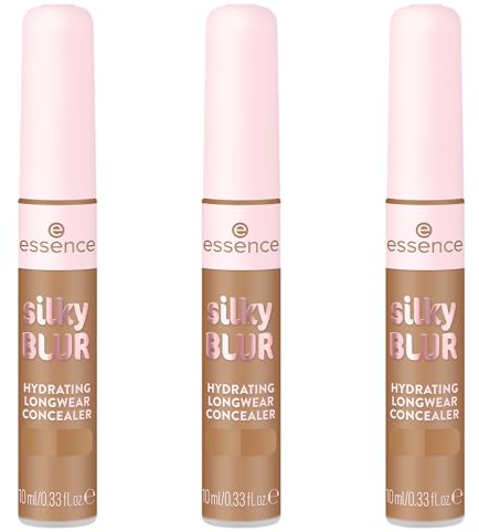 essence silky BLUR HYDRATING LONGWEAR CONCEALER, Nr. 230, Braun, feuchtigkeitsspendend, langanhaltend, abdeckend, vegan, ohne Parfüm, ohne Parabene, ohne Mikroplastikpartikel, 3er Pack (3x10ml)