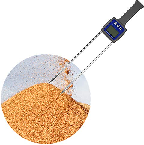 Hanchen Medidor de Humedad de Polvo de Madera Digital Analizador del Higrómetro Portátil 0-84% para Aserrín/Heno/Paja/Polvo de Bambú TK100W