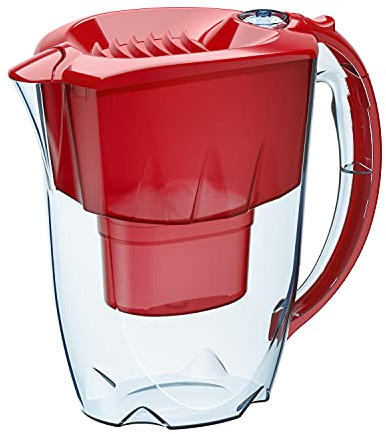 AQUAPHOR Jarra filtrante 496, amatista, rojo cereza Plus cartucho B100-25 Maxfor, carbón activo, color rojo rubí