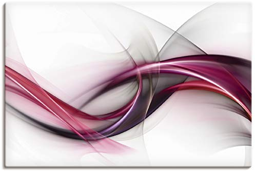 ARTLAND Wanddeko Leinwand Bilder Wandbild 90x60 cm Moderne Kunst Abstrakt Design Modern Rauch Welle S8UL