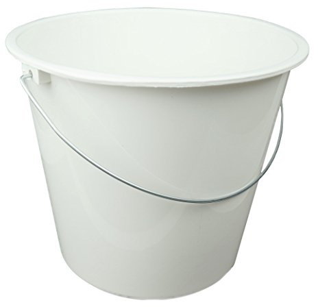 HRB Haushaltseimer, Putzeimer mit Metallbügel, 10 Liter (Weiß, 1 Stück)